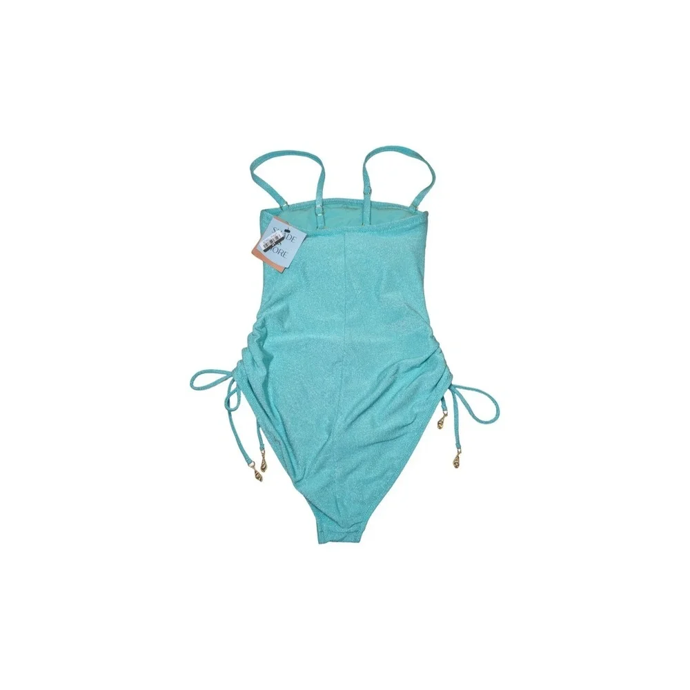 ⭐D1 Shade & Shore Swimsuit Green Glitter Padded With/without Straps - L